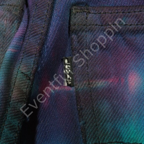 Vintage Levis Mod Flare Jeans Mens 30 Tie Dye Well Worn Scovill 80s - Picture 4 of 15